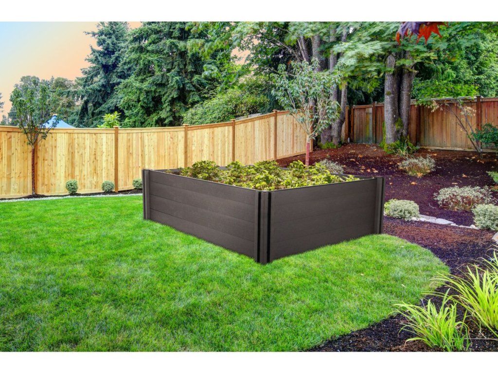 Vyvýšený záhon G21 Crop 183 x 68 x 54 cm, WPC, farba Eben, objem 672l