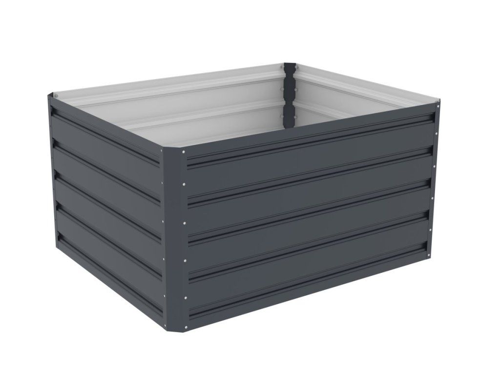 Plechový vyvýšený záhon G21 Daisy 100 x 80 x 52 cm v antracitovej farbe