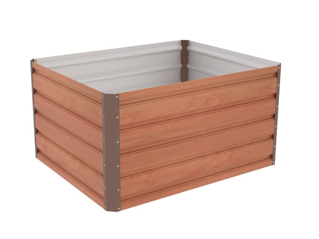 Plechový vyvýšený záhon G21 Daisy 100 x 80 x 52 cm v hnedejfarbe