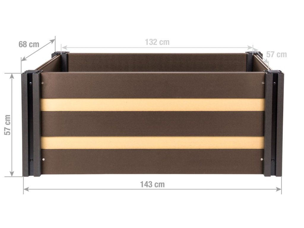 Bezúdržbový vyvýšený záhon G21 Crop Duo z odolného WPC materiálu