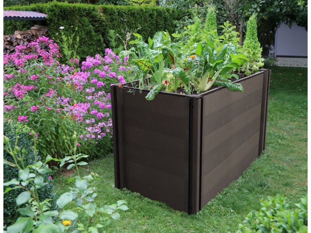 Bezúdržbový vyvýšený záhon G21 Crop z odolného WPC materiálu