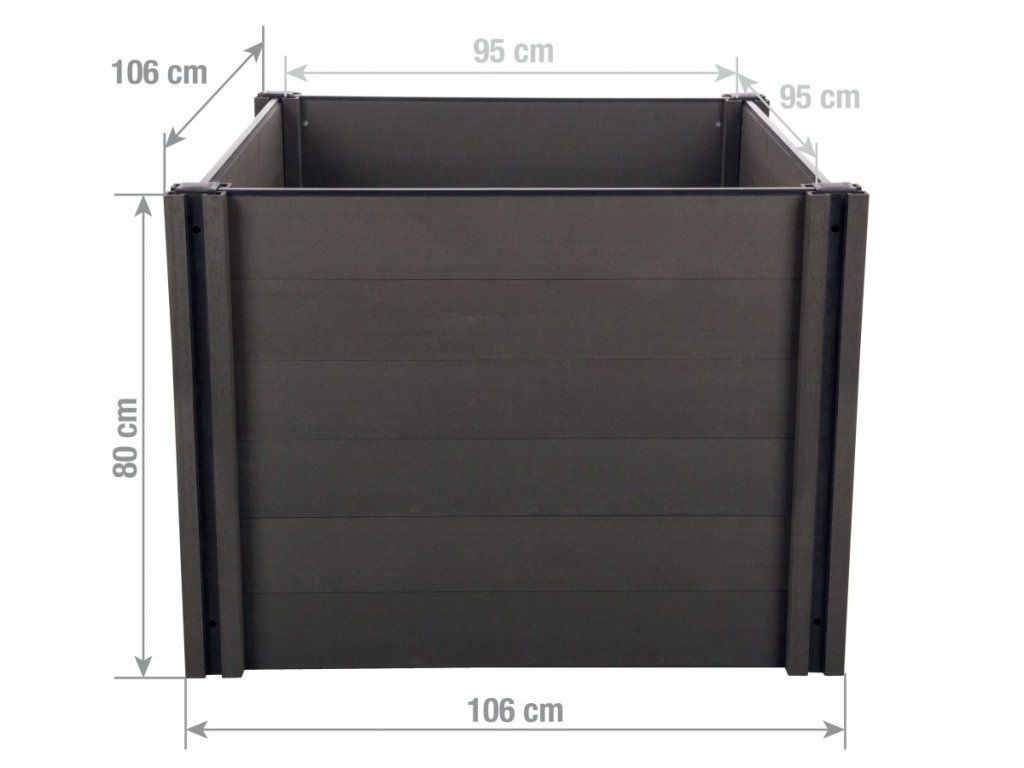 Bezúdržbový vyvýšený záhon G21 Crop v odtieni Eben