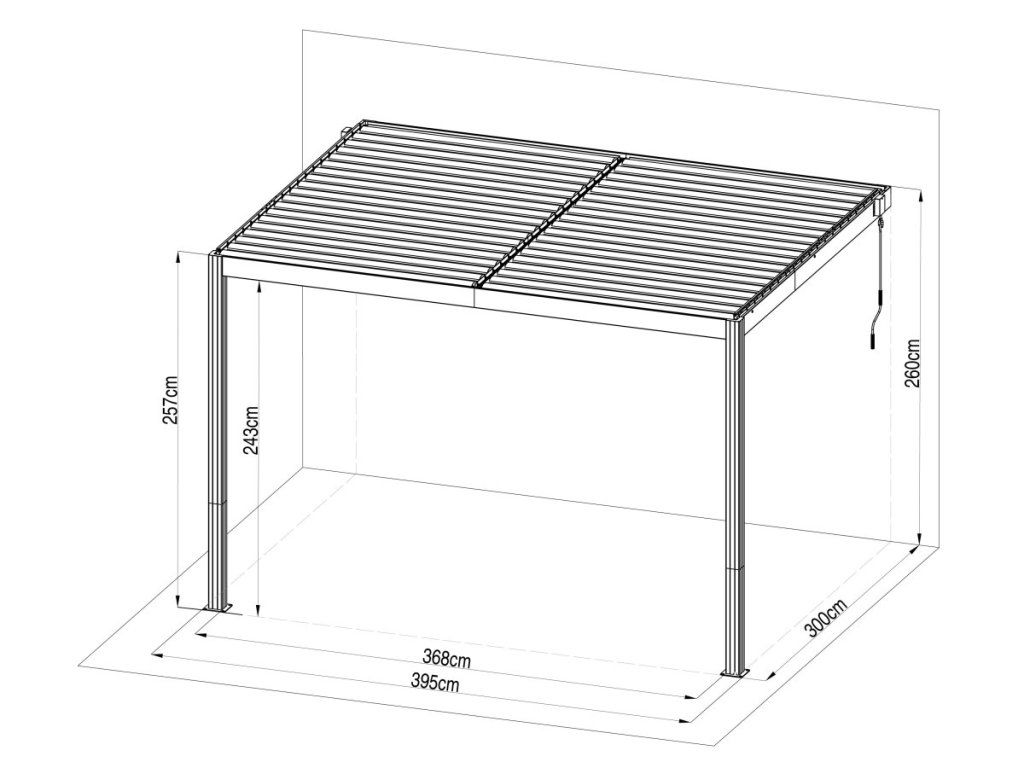 Terasová bioklimatická pergola G21 Trenton Premium k stene domu