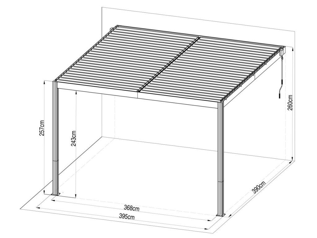 Terasová bioklimatická pergola G21 Trenton Premium k stene domu