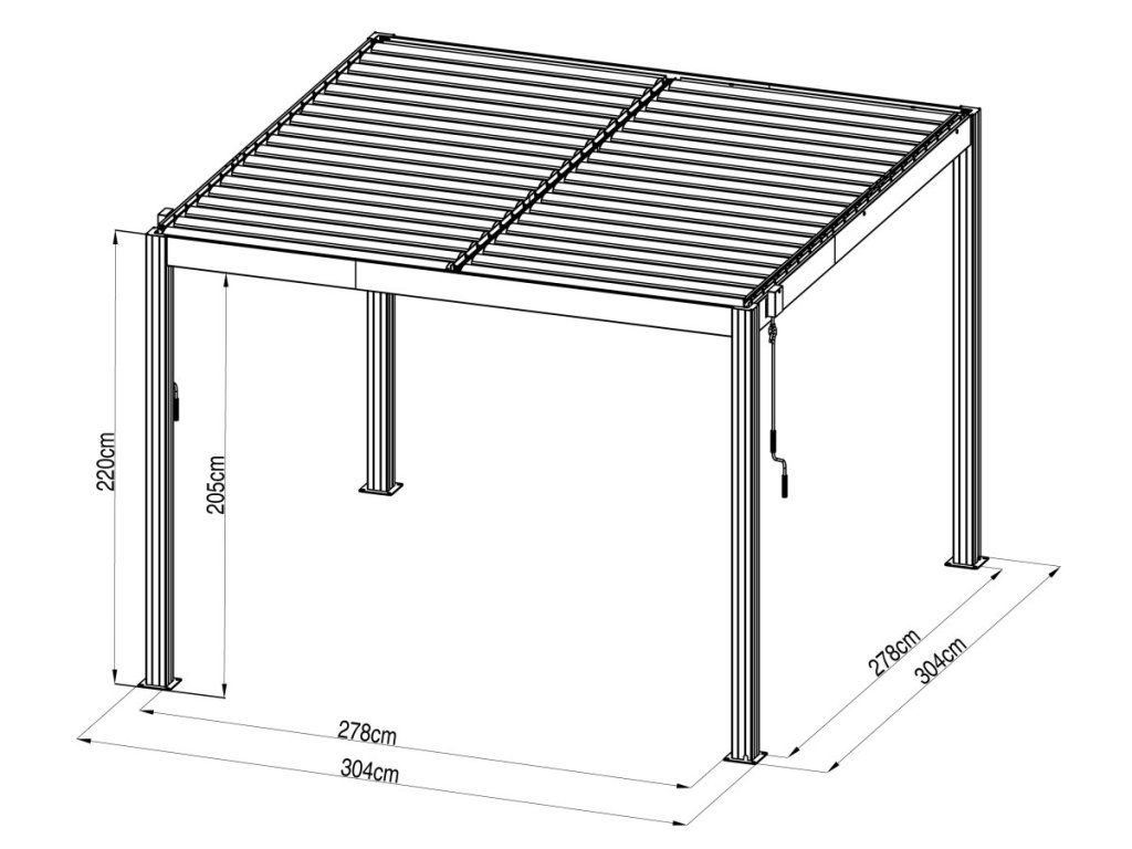 Bioklimatická pergola G21 Austin Premium v antracitovej farbe