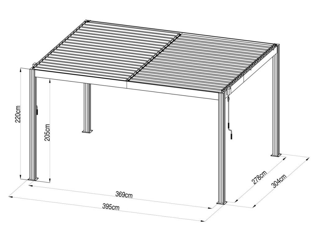Bioklimatická pergola G21 Austin Premium v antracitovej farbe