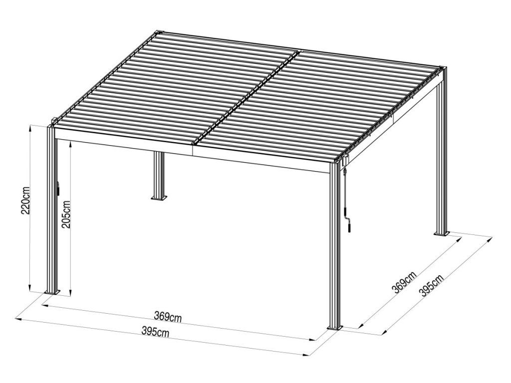 Bioklimatická pergola G21 Austin Premium v antracitovej farbe
