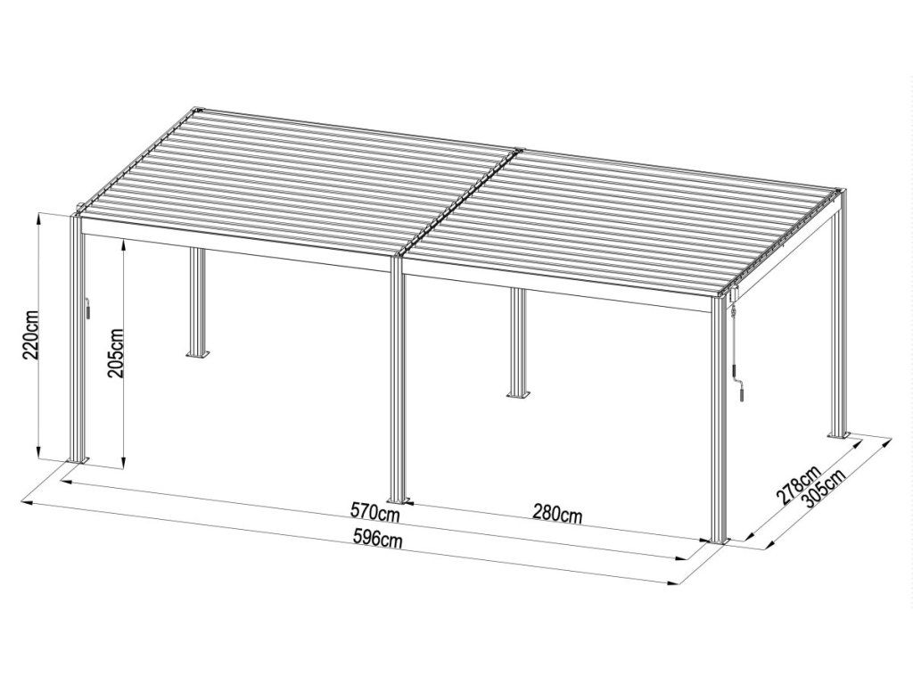 Bioklimatická pergola G21 Austin Premium v antracitovej farbe