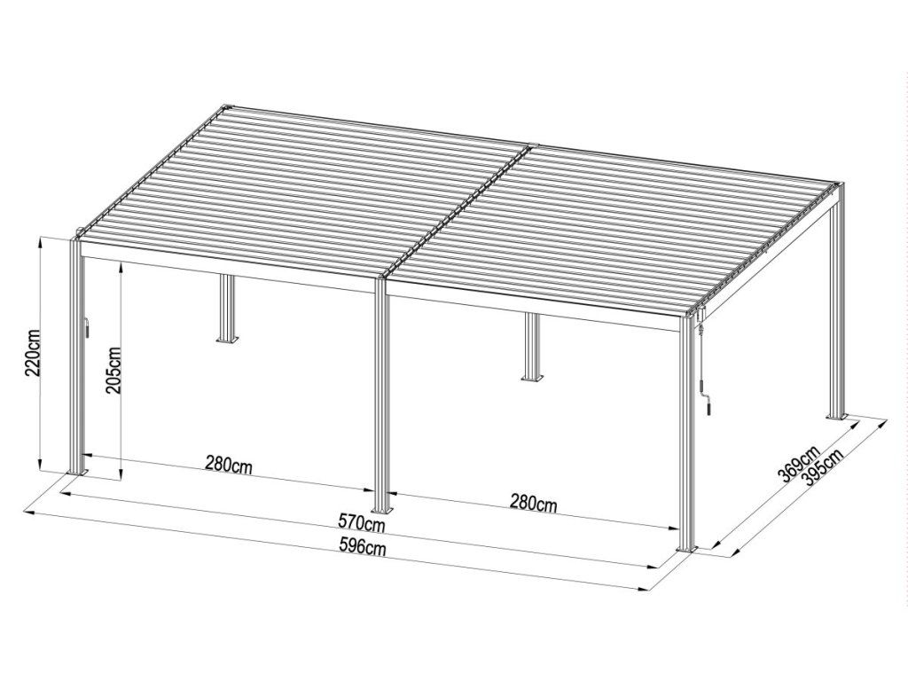 Bioklimatická pergola G21 Austin Premium v antracitovej farbe