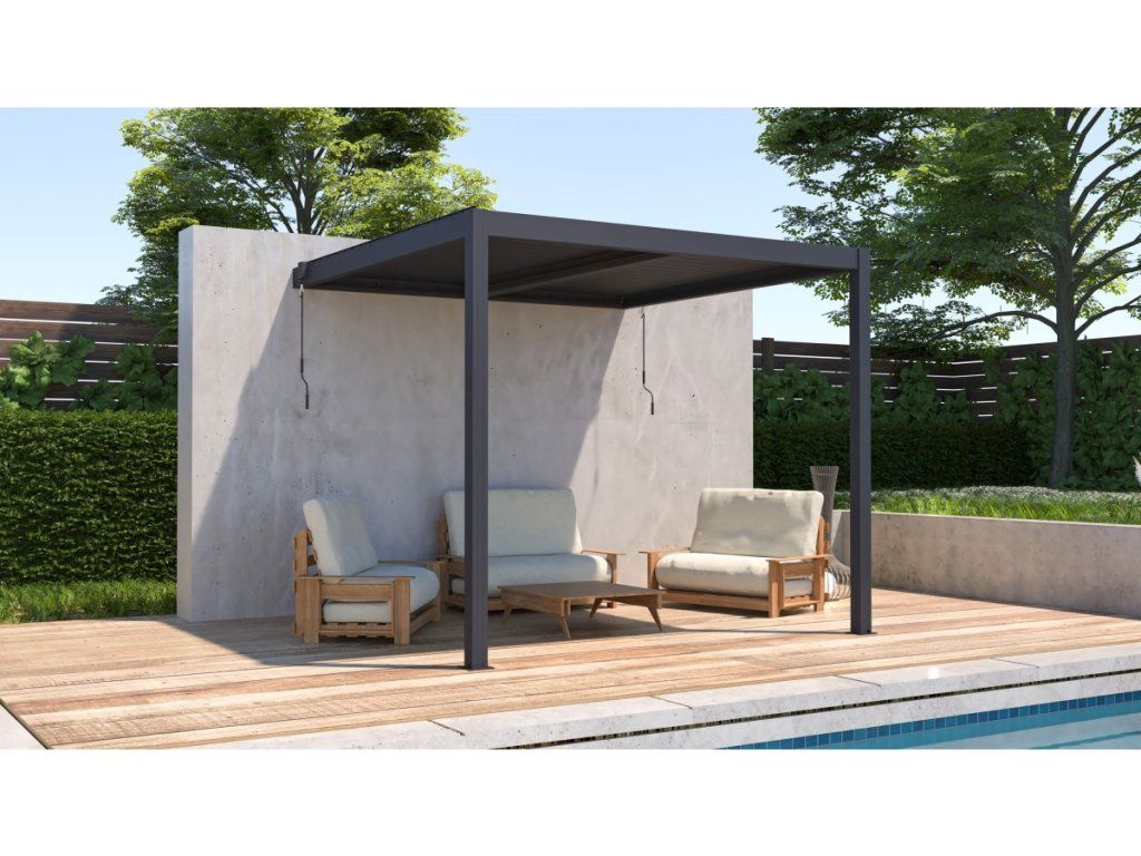 Bioklimatická pergola G21 Trenton 3x3 m s otočnými lamelami