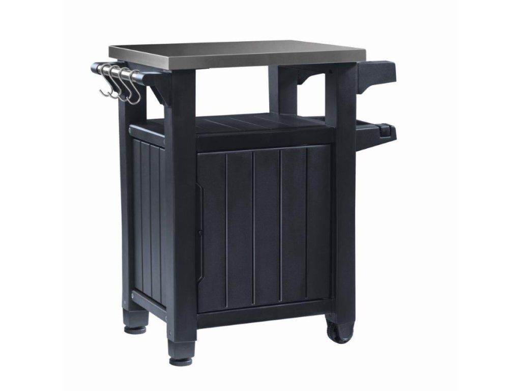 KETER UNITY 105L: Mobilný grilovací stolík s nerezovou doskou