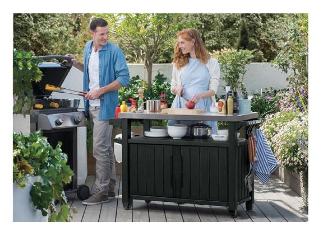 Vonkajší servírovací stolík Keter UNITY XL pre dokonalé grilovanie