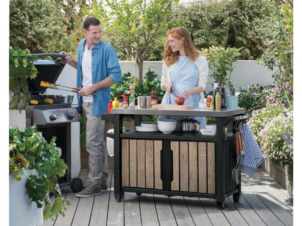 Vonkajší servírovací stolík Keter UNITY XL pre dokonalé grilovanie