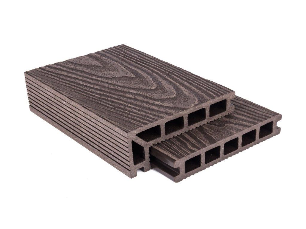 WPC terasové dosky G21 Dark Wood s 3D dekorom dreva
