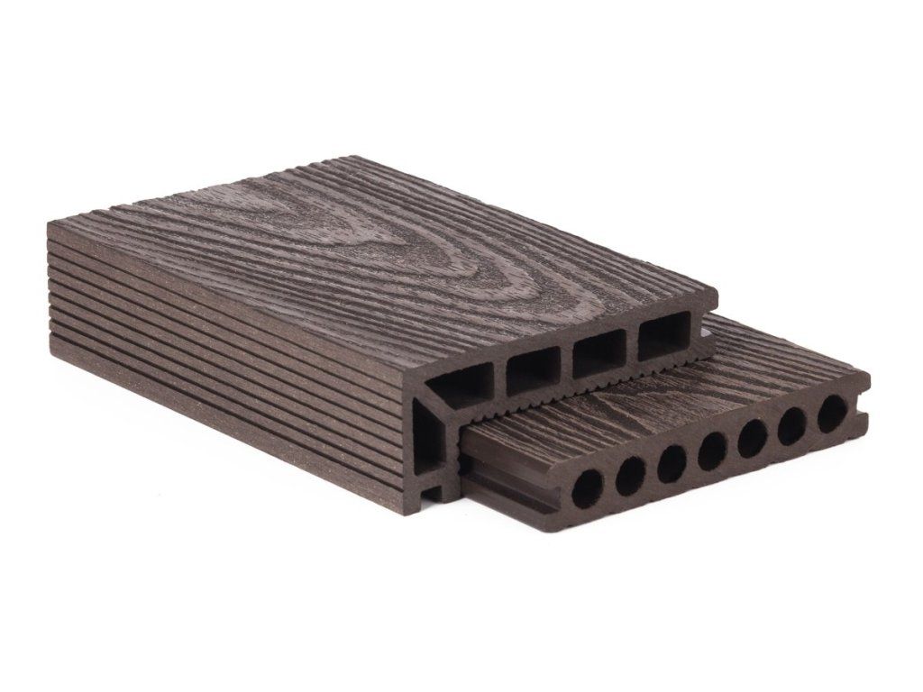 WPC terasové dosky G21 Dark Wood s 3D dekorom dreva
