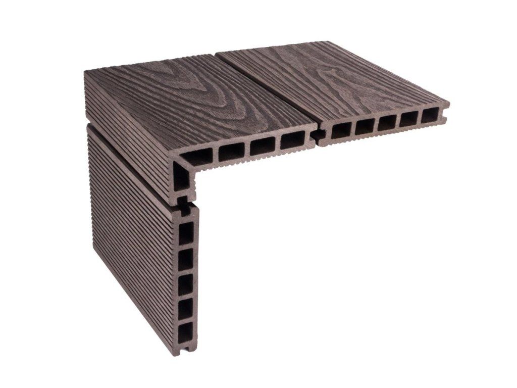 Zakončovacia terasová doska G21 Dark Wood WPC 2,5 x 14 x 400 cm