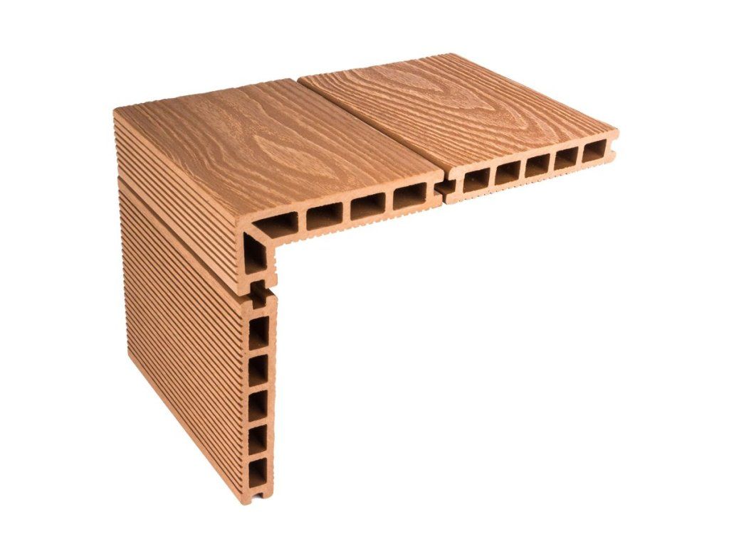 Zakončovacia terasová doska G21 Light wood WPC 2,5 x 14 x 400 cm