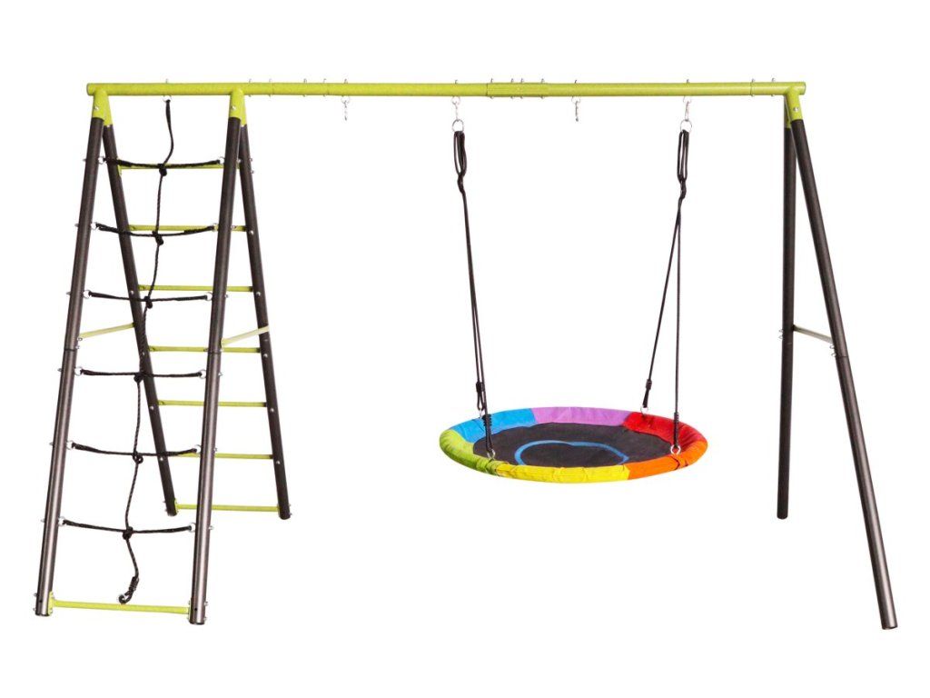 Záhradná hojdačka G21 Tacoma 3 s hojdacím kruhom a sieťou