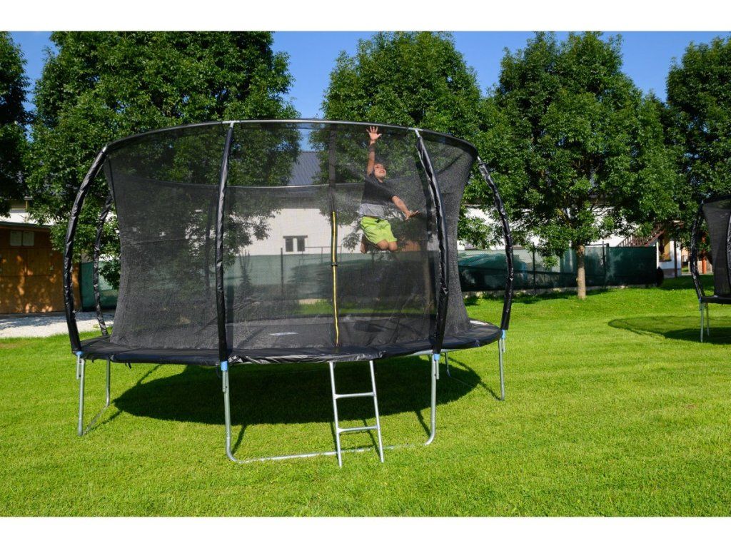 Trampolína G21 SpaceJump 430 cm s vnútornou sieťou a rebríkom
