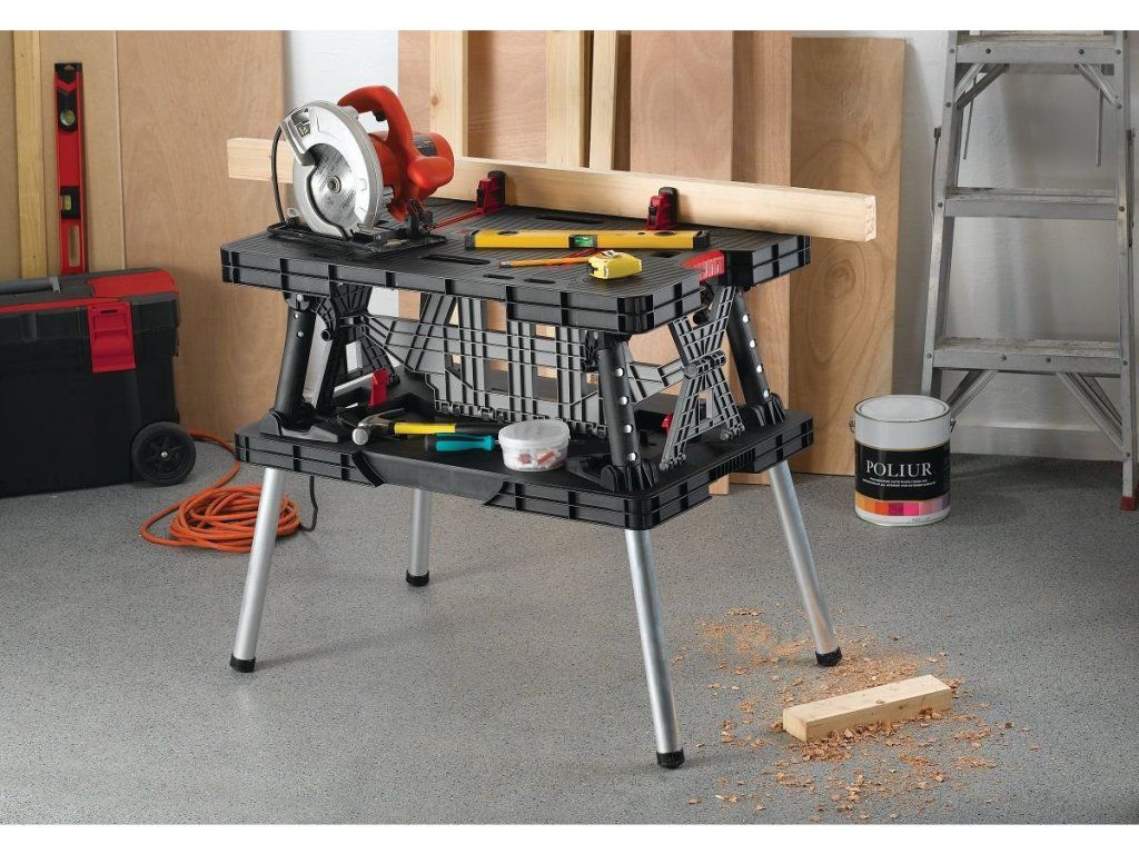 Skladací dielenský stôl Keter Folding Work Table pre profi výsledky v každej garáži