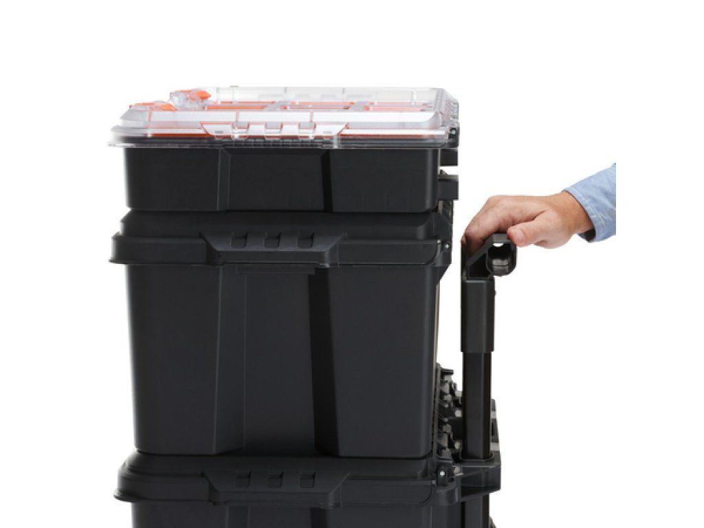 Box na náradie s kolieskami Keter Stack’N’Roll Mobile Cart unesie ťažké stroje