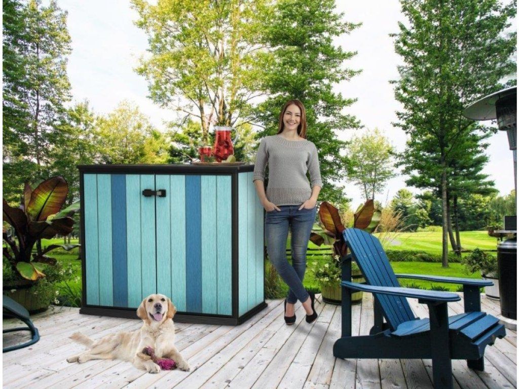 Odolný záhradný úložný box Keter Patio Store s objemom 1 000 litrov