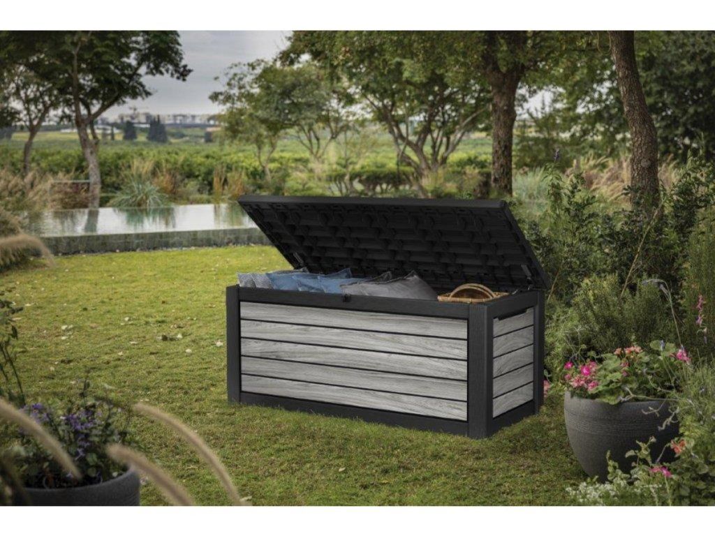 Záhradný úložný box Keter Deco 630 l s nosnosťou veka 272 kg