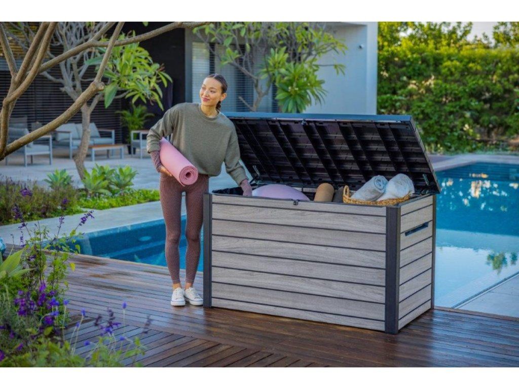 KETER DECO: Masívny záhradný box s piestami