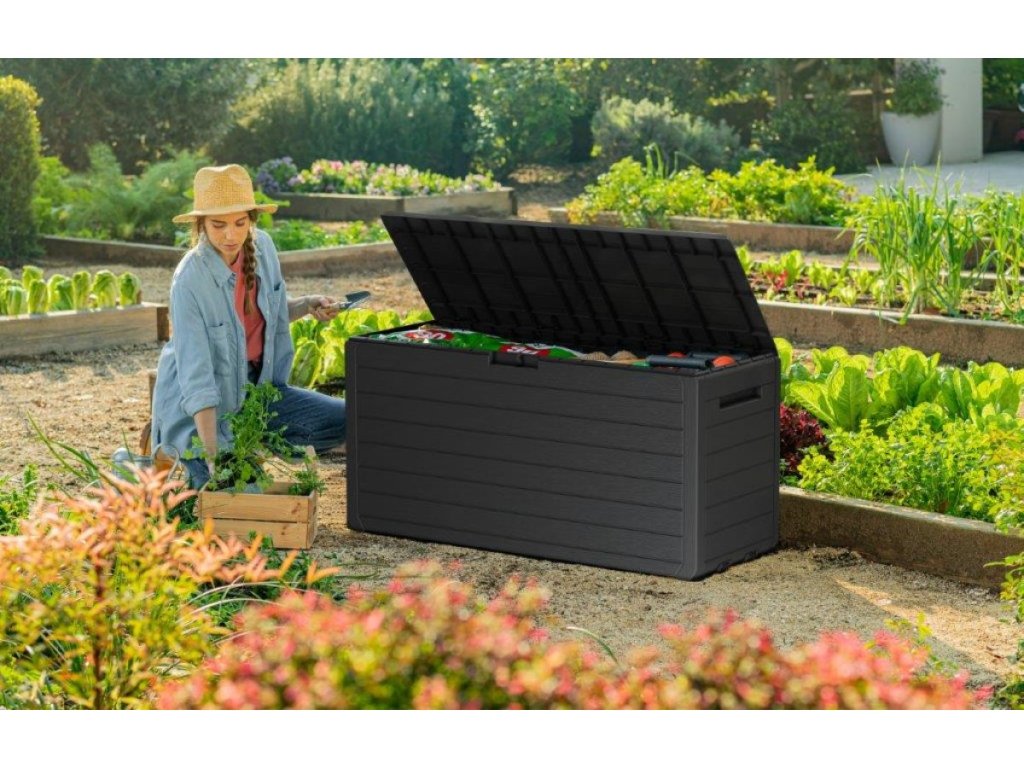 Záhradný box Keter Atlas 270 l pre bezpečné uloženie vankúšov