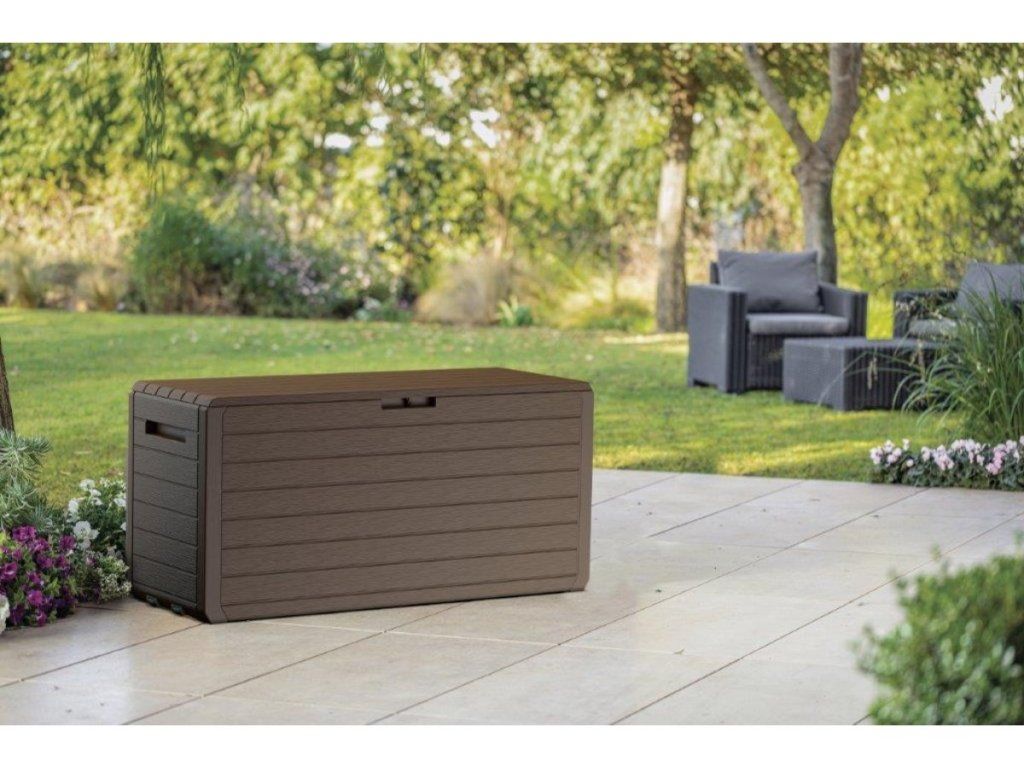 Vodoodolný záhradný box Keter Atlas 270 l s imitáciou dreva