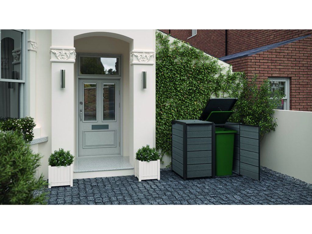 Sivý box na popolnice Keter Hide Away z materiálu Evotech+