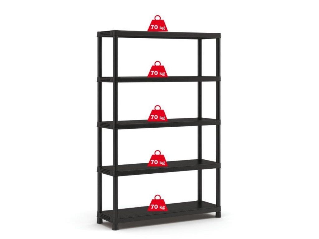 Plastový regál Keter Plus Shelf 120/5 s nosnosťou 350 kg