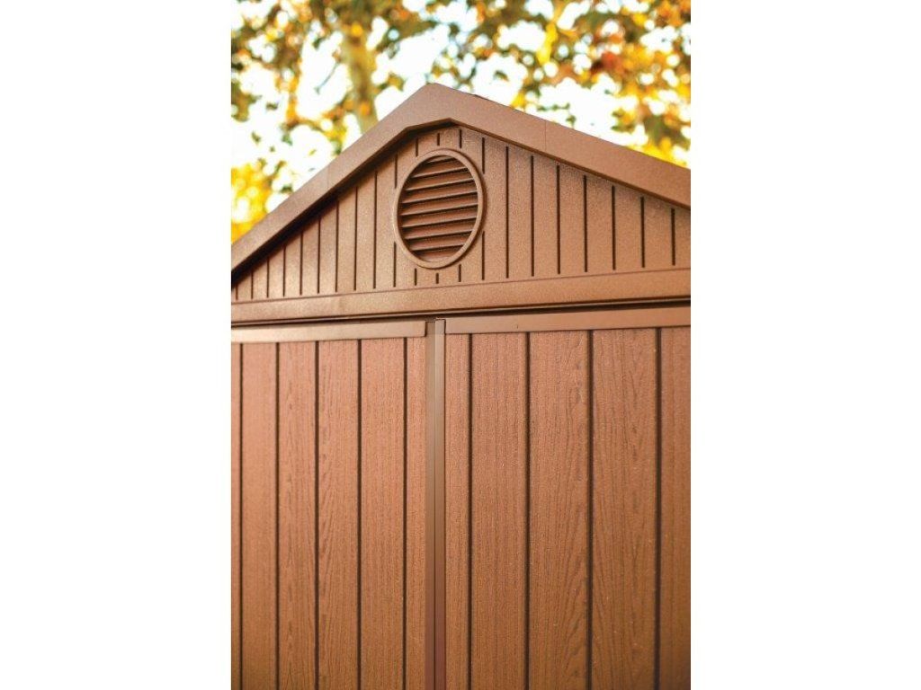 Bezúdržbový záhradný domček Keter Darwin 6x4 v hnedej farbe