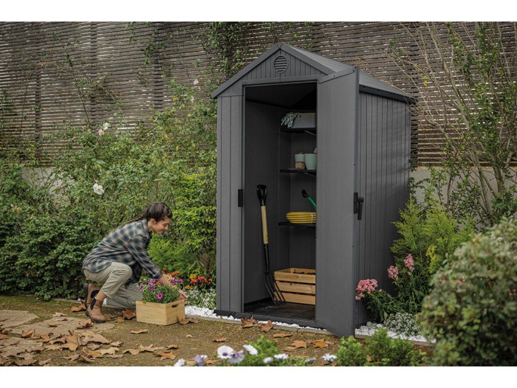 Záhradný domček Keter Darwin 4 x 4 ochráni vaše náradie pred dažďom aj snehom