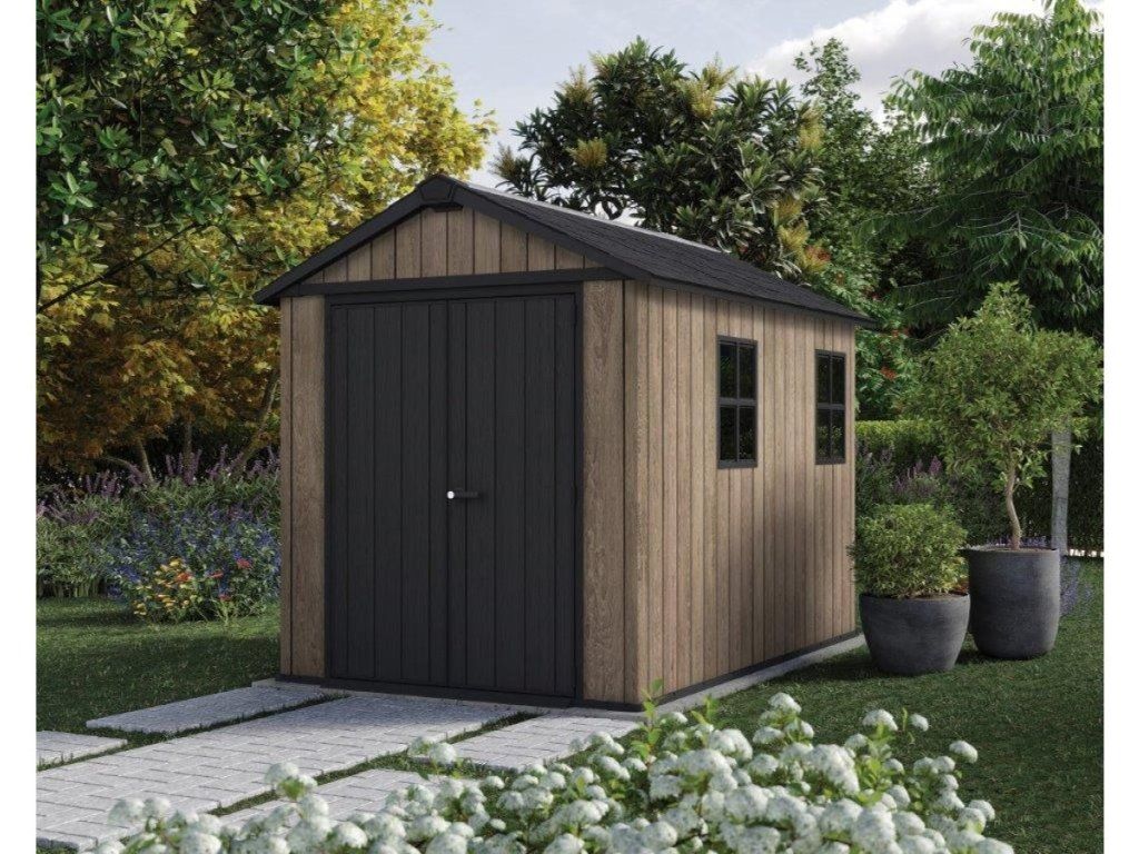 Keter Apex 7,5 x 9 Ashwood: Odolný úložný priestor s nosnosťou 150 kg/m²