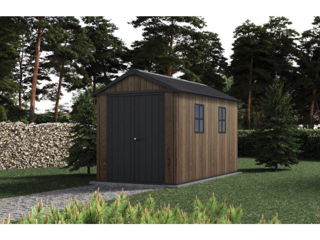 Záhradný domček Keter Apex 7,5 x 11 Wallnut s doživotnou bezúdržbovosťou