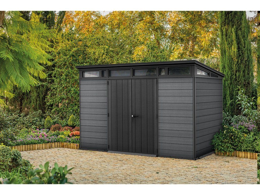 Bezúdržbový záhradný domček Keter Cortina 2.0 11x7 grafitový