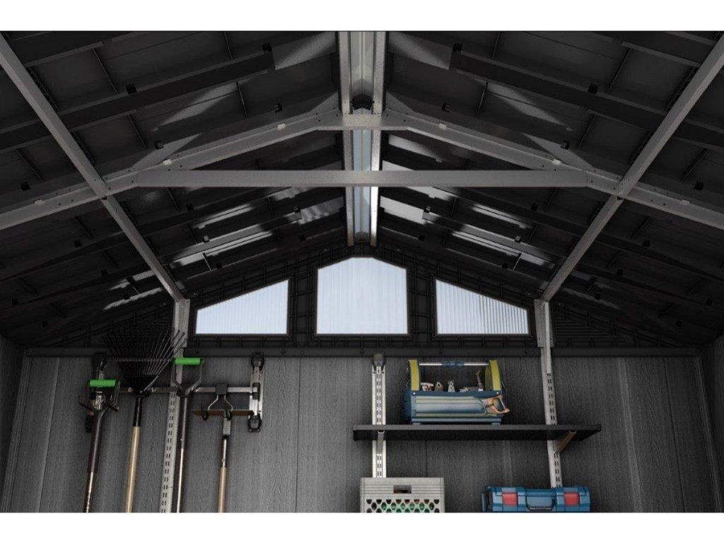 Keter Stronghold 10 x 8: Priestranný záhradný domček na kosačku a bicykle