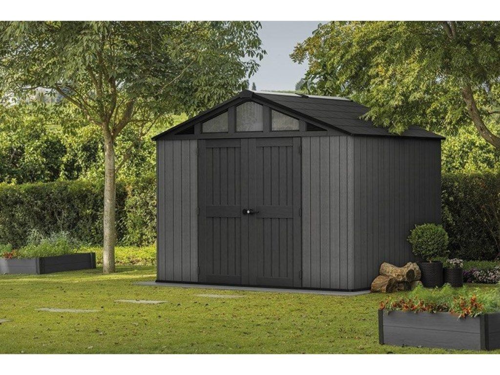 Záhradný domček Keter Stronghold 10 x 8 šedý s oceľovou výstužou