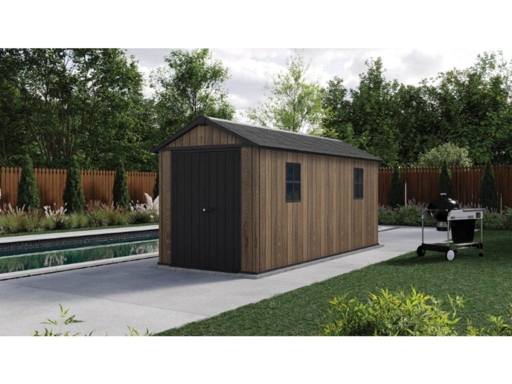 Záhradný domček Keter Apex 7,5 x 15 Ashwood pre bezpečie vášho náradia