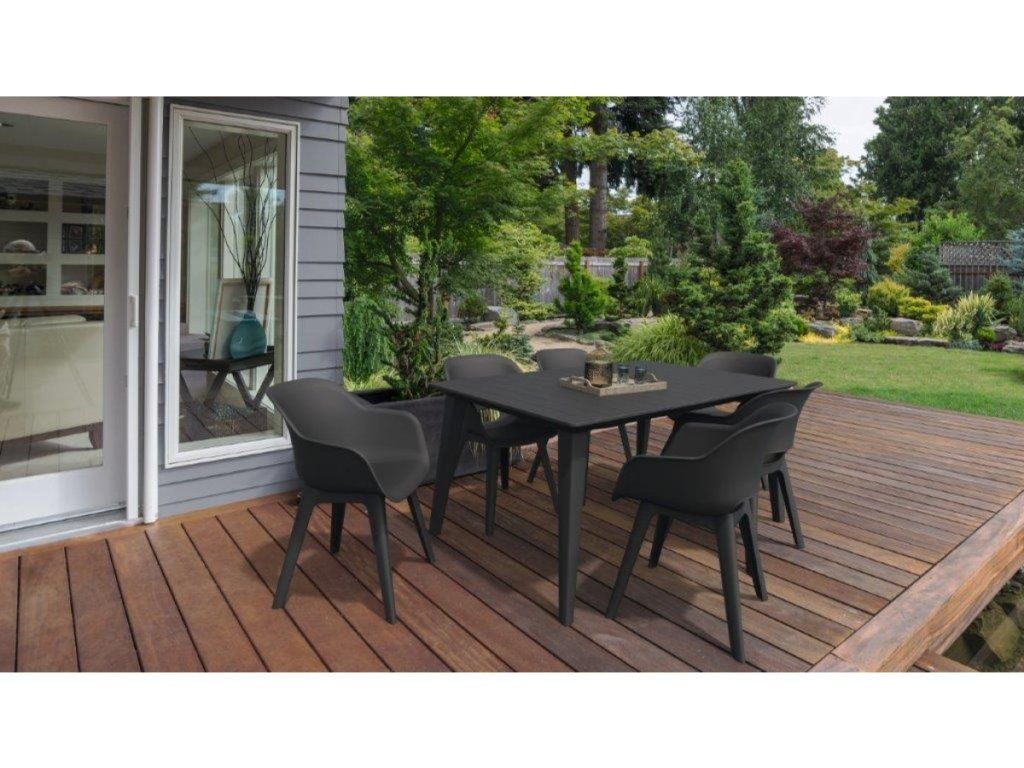 Obdĺžnikový záhradný stôl Keter Lima v grafitovej farbe