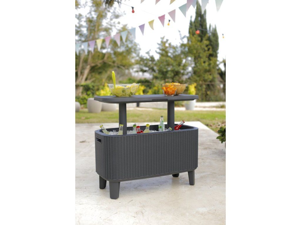 Záhradný stôl Keter Bevy Bar Cool grafitový ratan