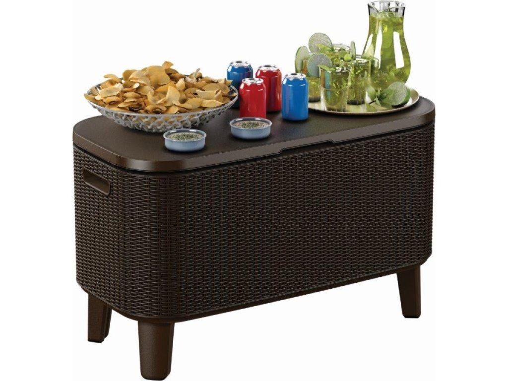 Záhradný stôl Keter Bevy Bar Cool hnedný ratan s nosnosťou 68 kg