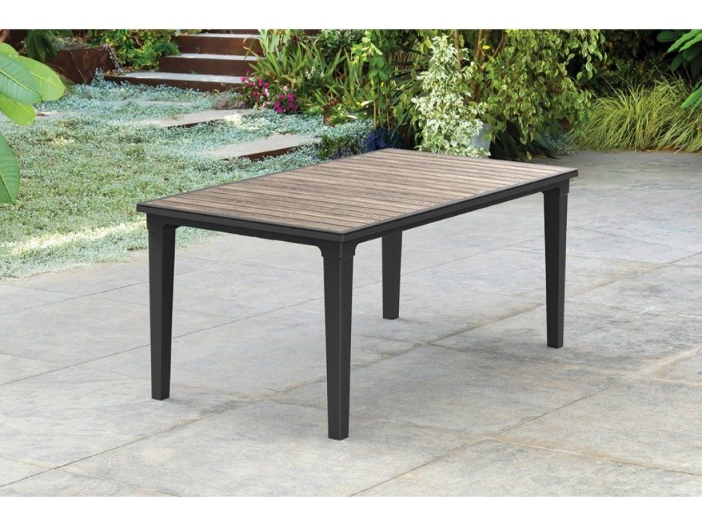 Záhradný stôl Keter Deco Futura 160 v odtieni walnut a grafit