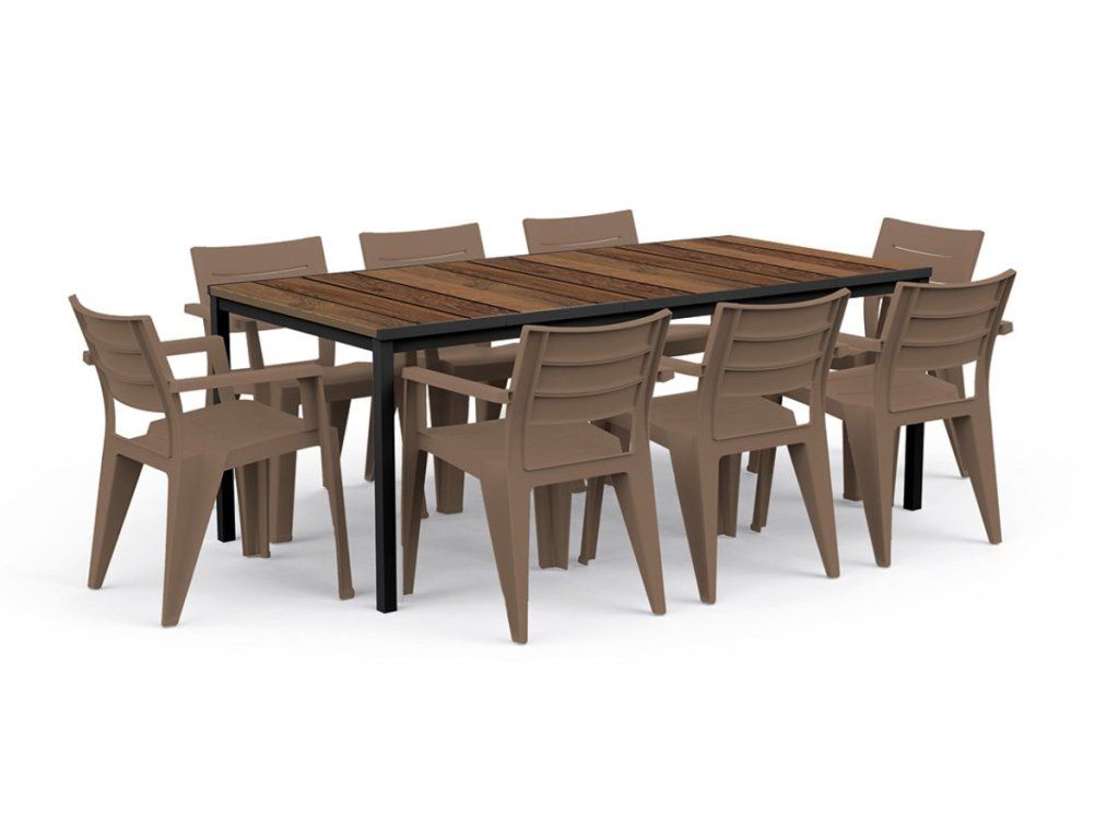 Záhradný stôl Keter Porto 200 walnut black steel pre 6 osôb