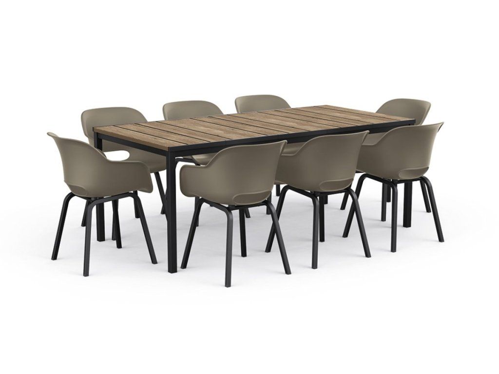 Záhradný stôl Keter Porto 200 ashwood black steel pre 6 osôb