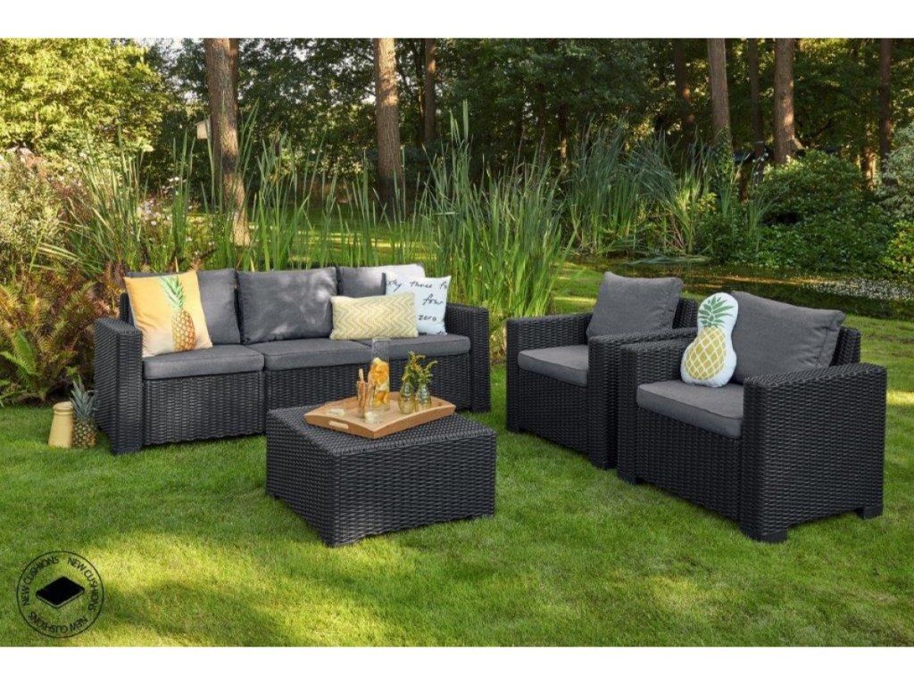 Záhradné kreslo Keter California grafitové 2 ks