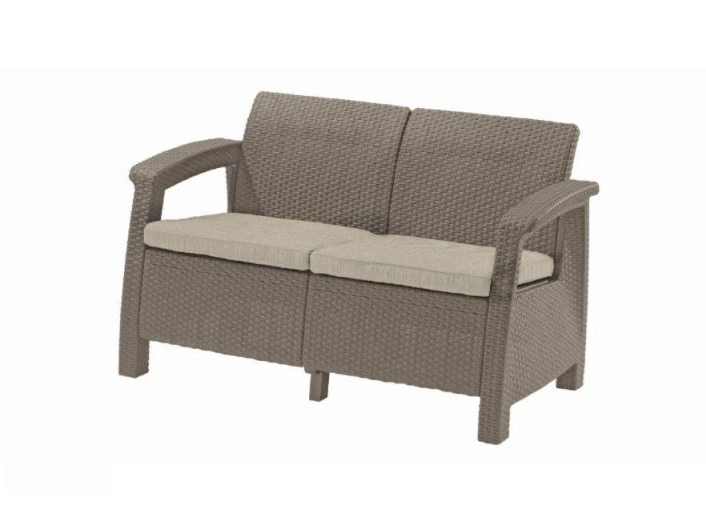 Záhradná dvojmiestna sedačka Keter Corfu love seat cappuccino