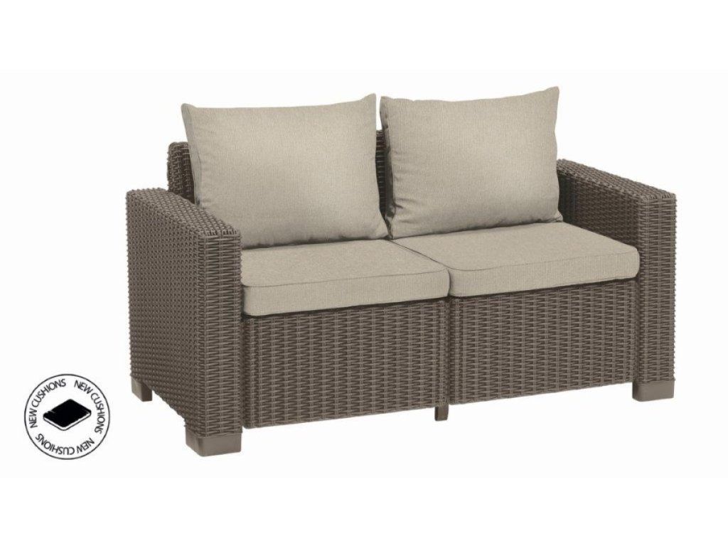 Dvojmiestna záhradná pohovka Keter California v Cappuccinová farbe