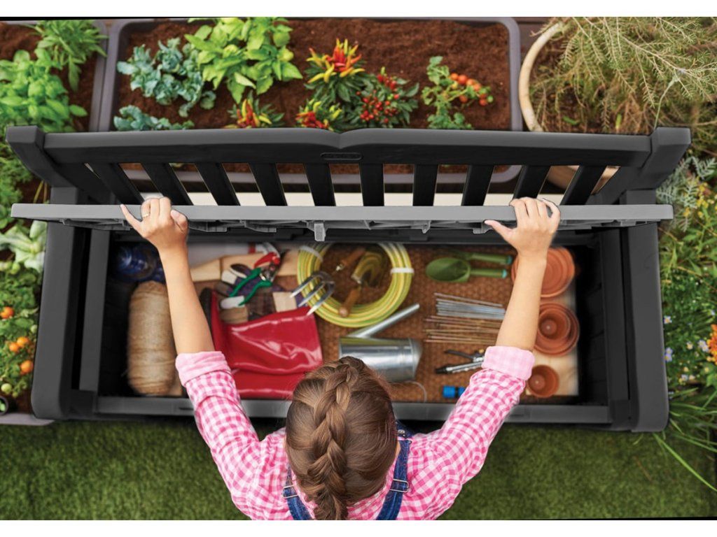 Kvalitná šedá záhradná lavica Keter Eden Garden Bench do exteriéru